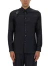 Alexander Mcqueen Harness Shirt With Unique T Buckle Detail In Black