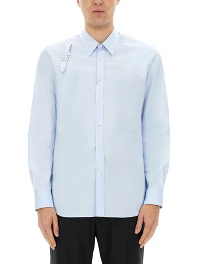 Alexander Mcqueen T-bar Harness Long-sleeved Shirt In Blue