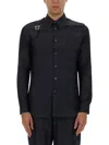 Alexander Mcqueen Harness Shirt With Unique T Buckle Detail In Black