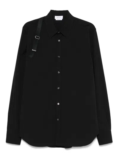 ALEXANDER MCQUEEN HARNESS SHIRT WITH T-BUCKLE IN BLACK ALEXANDER MCQUEEN