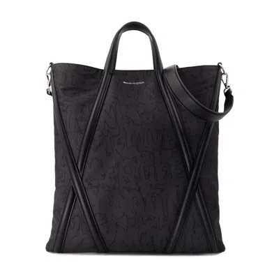 Alexander Mcqueen Harness Shopper Bag In Black