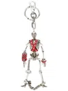 Alexander Mcqueen Harness Skeleton Keyring In Metallic