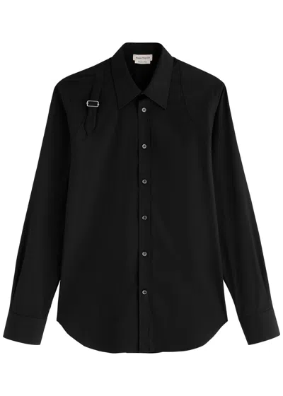 Alexander Mcqueen Harness Stretch-cotton Shirt In Black