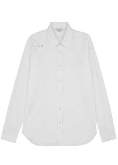 Alexander Mcqueen Harness Stretch-cotton Shirt In White