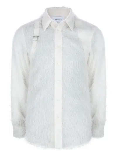 Alexander Mcqueen Harness Textured Shirt In White