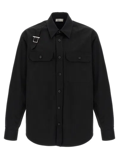 Alexander Mcqueen Harness Utility Shirt And Blouse Black In Multi