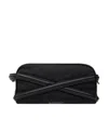 Alexander Mcqueen Black Beauty Case With Harness Detail In Fabric And Leather Man In Black