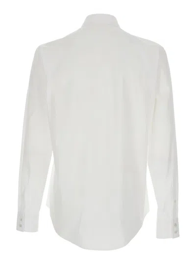 Alexander Mcqueen Harness White Shirt With Clasic Collar And Strap Detail On The Sleeve In Cotton Man