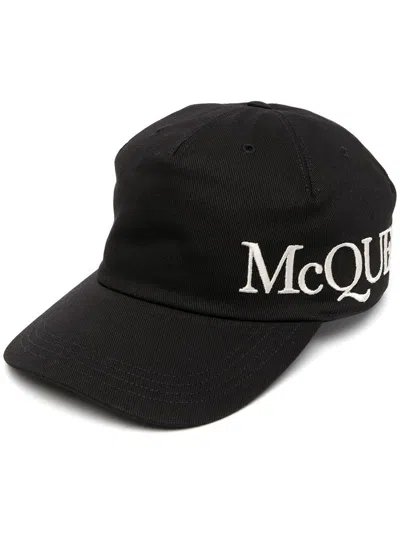 Alexander Mcqueen Oversize Black Jersey Hat With Logo
