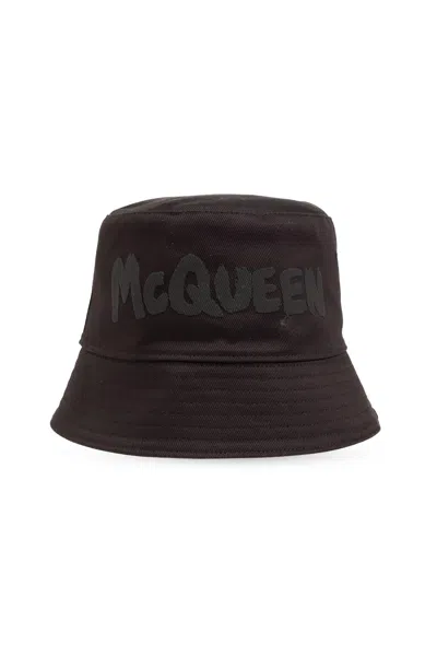 Alexander Mcqueen Hat With Logo In Black/medium Grey