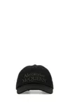 Alexander Mcqueen Curved Visor Cotton Baseball Cap In Black
