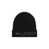 Alexander Mcqueen Black Wool And Cashmere Hat With Logo In Black