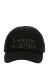 Alexander Mcqueen Curved Visor Cotton Baseball Cap In Black