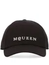 Alexander Mcqueen Mcqueen Embroidered Logo Denim Baseball Cap In Black