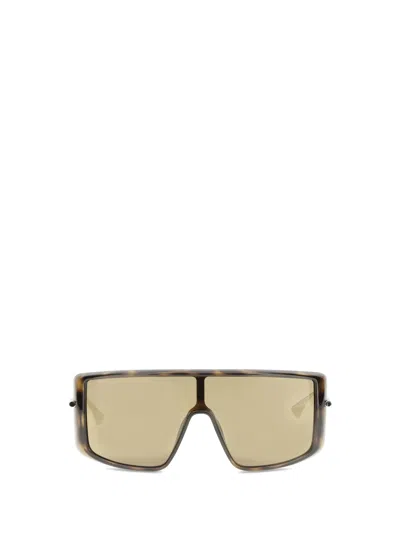 ALEXANDER MCQUEEN HAVANA T-BAR VISOR SUNGLASSES