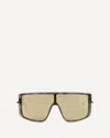 Alexander Mcqueen Havana T-bar Visor Sunglasses In Brown