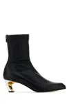 Alexander Mcqueen Armadillo Leather Boots In Blacksilvergold