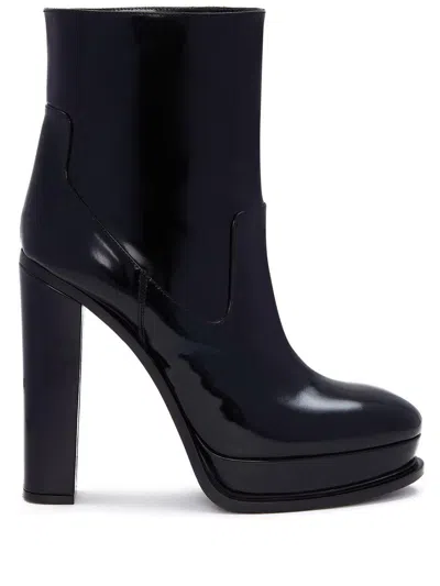 Alexander Mcqueen Black 120 Platform Ankle Boots