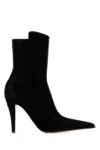 Alexander Mcqueen Birdee 105 Satin Ankle Boots In Black