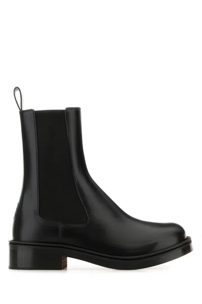 ALEXANDER MCQUEEN ALEXANDER MCQUEEN BLACK LEATHER ANKLE BOOTS