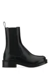 Alexander Mcqueen Ankle Boots Leather Round Toe In Black