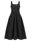 ALEXANDER MCQUEEN HEART NECKLINE MIDI DRESS DRESSES BLACK