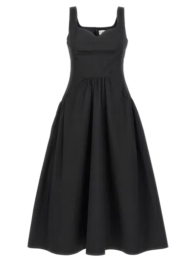 Alexander Mcqueen Heart Neckline Midi Dress Dresses Black