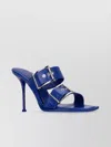 ALEXANDER MCQUEEN HEEL STILETTO SANDALS PATENT FINISH OPEN TOE