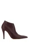 Alexander Mcqueen Burgundy Birdee Slashed Pump Boots In Brown