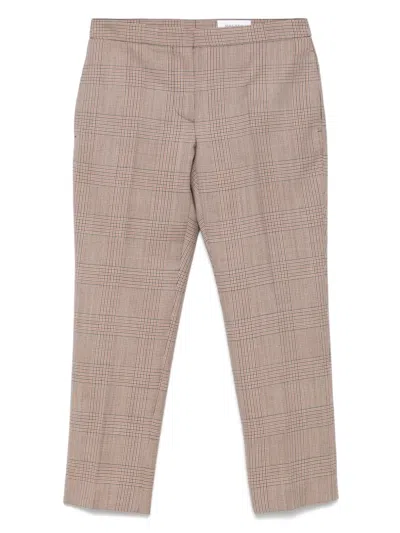 Alexander Mcqueen Heitage Check Trousers In Nude