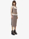 Alexander Mcqueen Heritage Check Slashed Buttoned Pencil Skirt In Ivory/black/tobacco