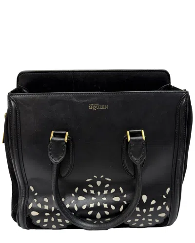 Alexander Mcqueen Heroine Lasercut Accent Tote Bag (authentic Pre-loved) In Black