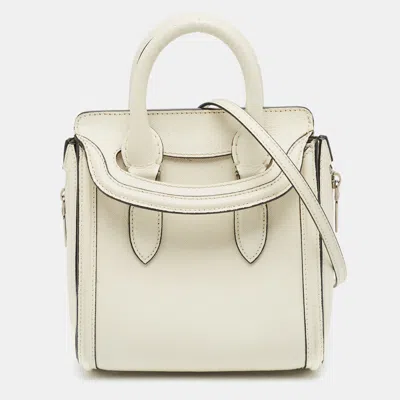 Pre-owned Alexander Mcqueen Heroine Mini Off White Leather Tote