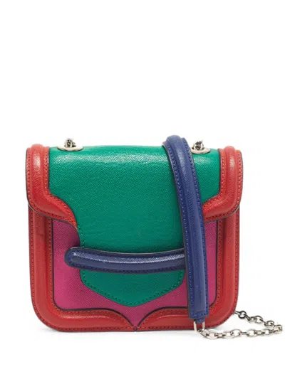 Pre-owned Alexander Mcqueen Heroine Panelled Crossbody Mini Bag In Green