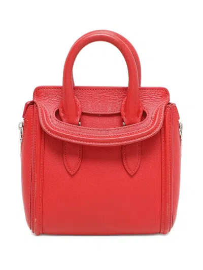 Pre-owned Alexander Mcqueen Mini Heroine Leather Tote Bag In Red