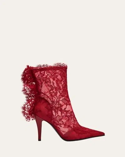 ALEXANDER MCQUEEN HERON LACE ANKLE BOOTS