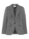 Alexander Mcqueen Tailored Grey Blazer With Notched Lapel In Multi