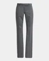 Alexander Mcqueen Grey Salt And Pepper Bootcut Suit Trousers For Women In Gray