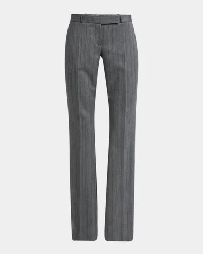 ALEXANDER MCQUEEN HERRINGBONE WOOL FLARE TROUSERS