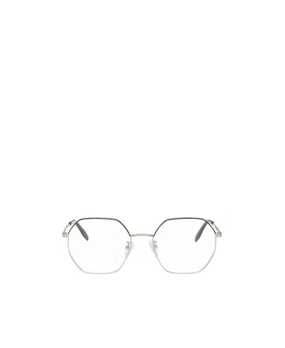Alexander Mcqueen Hexagon-frame Eyeglasses In White