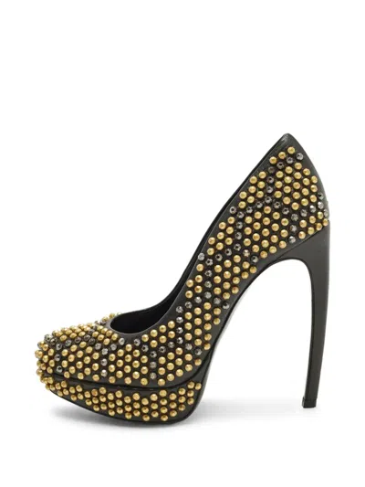 Pre-owned Alexander Mcqueen Hexagon Platform Pumps In Black