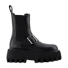 Alexander Mcqueen Ankle Boots With Buckle And Chunky Sole In Black
