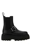 Alexander Mcqueen Ankle Boots With Buckle And Chunky Sole In Black