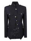 Alexander Mcqueen Alexander Mc Queen Single Breasted Navy Wool Jacket In Navy