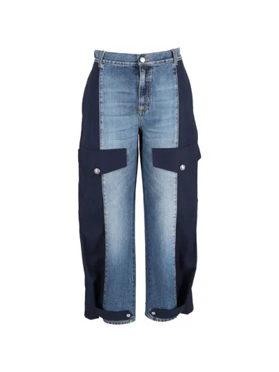 Pre-owned Alexander Mcqueen High-rise Pocket Trousers In Blue