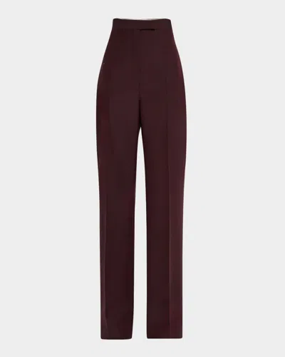 Alexander Mcqueen High-rise Wide-leg Wool Trousers In Black