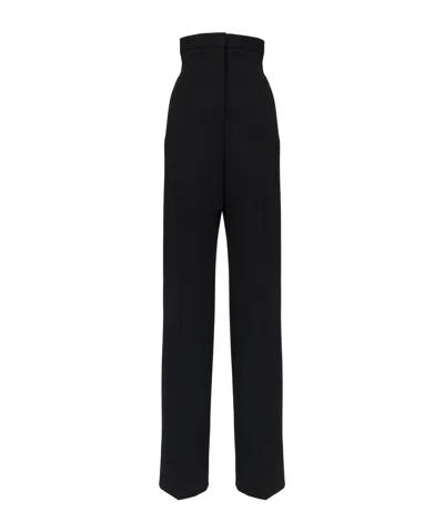 Alexander Mcqueen High-rise Wool-twill Trousers In Black