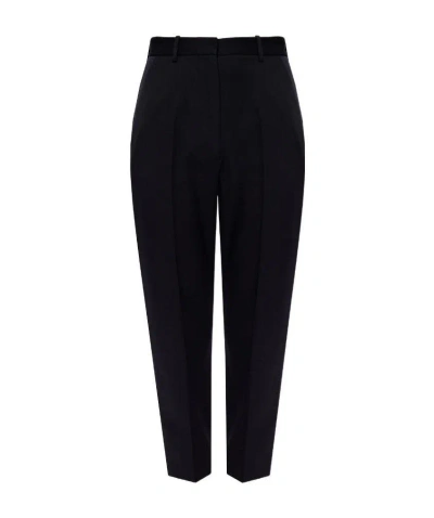 Alexander Mcqueen High Waist Cigarette Trousers In Black