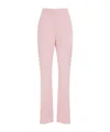 Alexander Mcqueen Mcqueen High Waist Leaf Crepe Narrow Bootcut Trousers In Pink