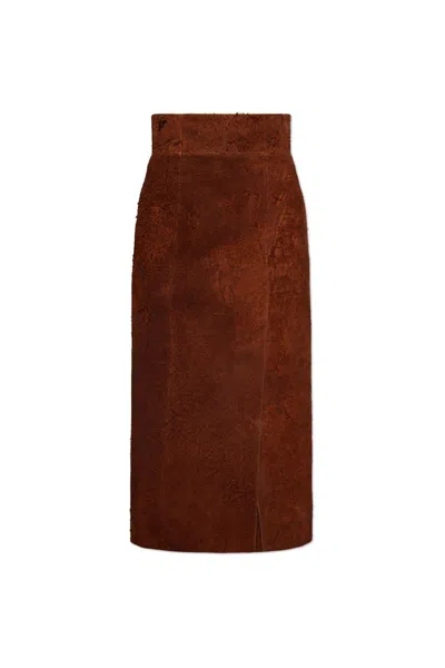 ALEXANDER MCQUEEN HIGH WAIST FRONT-SLIT MIDI SKIRT